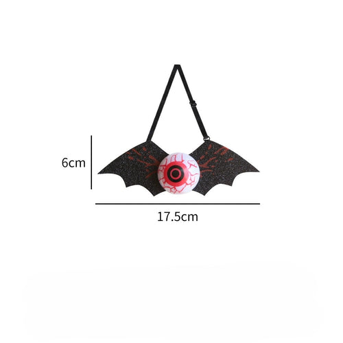 Halloween Glow-in-the-Dark Eyeball and Bat-Themed Tie – Kids Costume