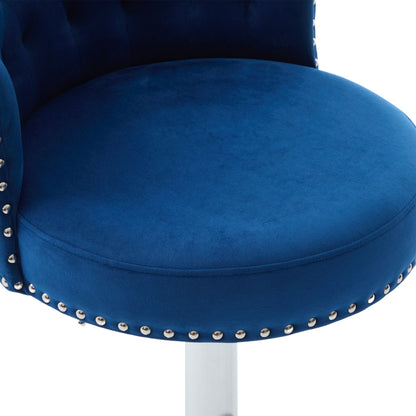 2er-Set Barhocker Samt, verstellbare drehbare Barhocker mit Silber