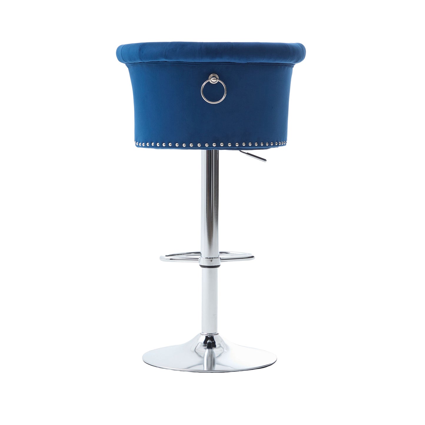 2er-Set Barhocker Samt, verstellbare drehbare Barhocker mit Silber