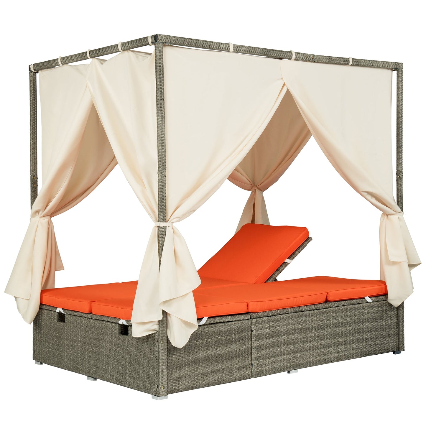 Adjustable Sun Bed With Curtain,High Comfort,With 3 Colors