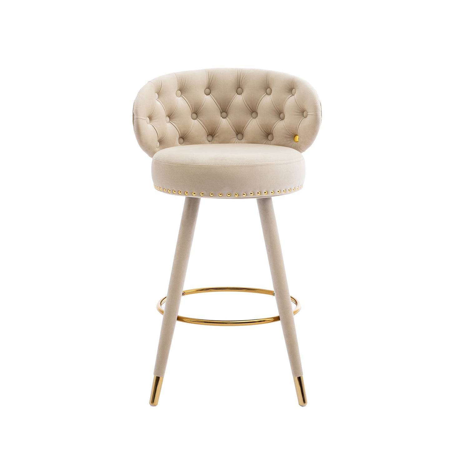 Counter Height Bar Stools Set of 2 for Kitchen Counter Solid Wood Legs
