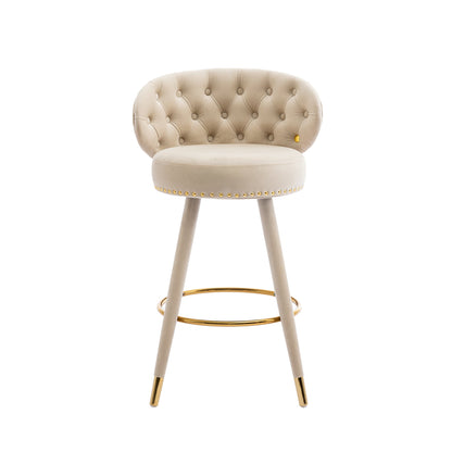 Counter Height Bar Stools Set of 2 for Kitchen Counter Solid Wood Legs