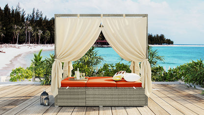 Adjustable Sun Bed With Curtain,High Comfort,With 3 Colors