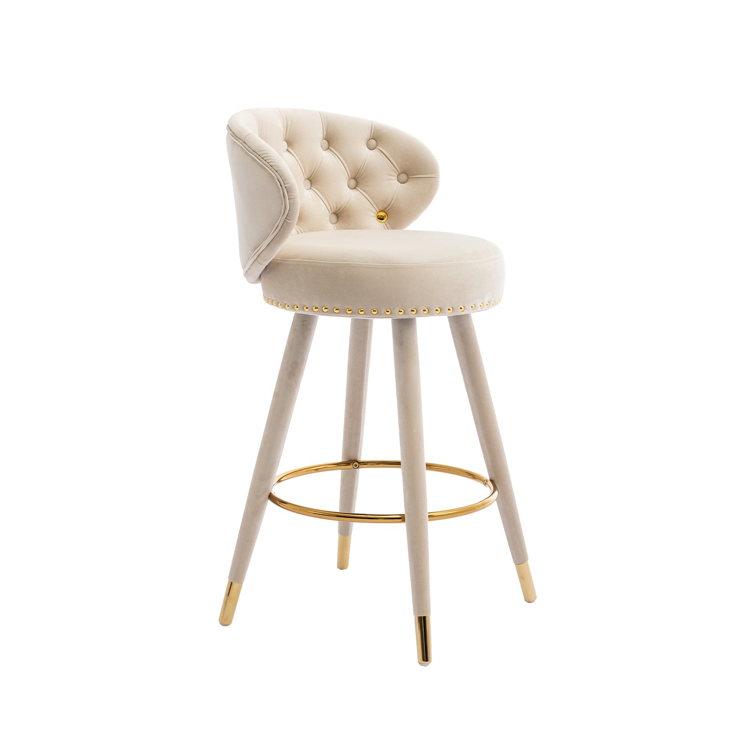 Counter Height Bar Stools Set of 2 for Kitchen Counter Solid Wood Legs