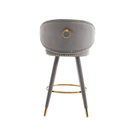 Counter Height Bar Stools Set of 2 for Kitchen Counter Solid Wood Legs