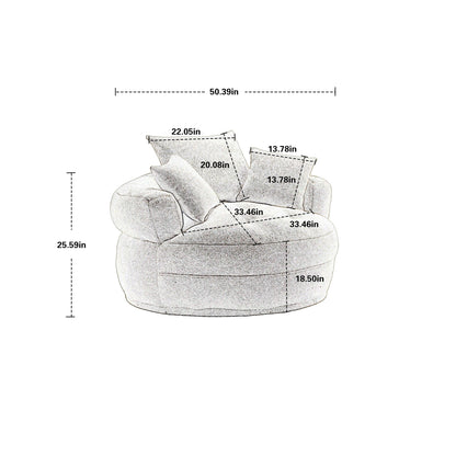 Chenille Sponge single sofa,No Assembly Required,Fluffy Modern Sleeper