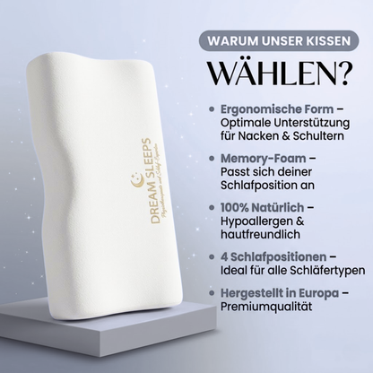 Ergonomic Pillow - Better Sleep & Less Neck Pain Dream Sleeps