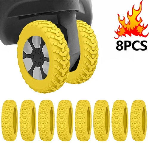 8PCS Luggage Wheels Protector Silicone Wheels Caster Shoes Travel