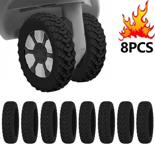 8PCS Luggage Wheels Protector Silicone Wheels Caster Shoes Travel