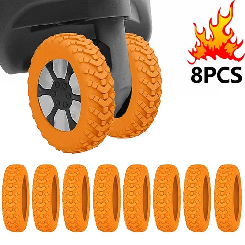 8PCS Luggage Wheels Protector Silicone Wheels Caster Shoes Travel
