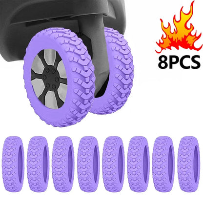 8PCS Luggage Wheels Protector Silicone Wheels Caster Shoes Travel