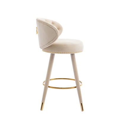 Counter Height Bar Stools Set of 2 for Kitchen Counter Solid Wood Legs