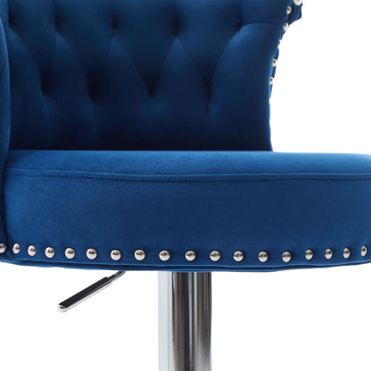 2er-Set Barhocker Samt, verstellbare drehbare Barhocker mit Silber