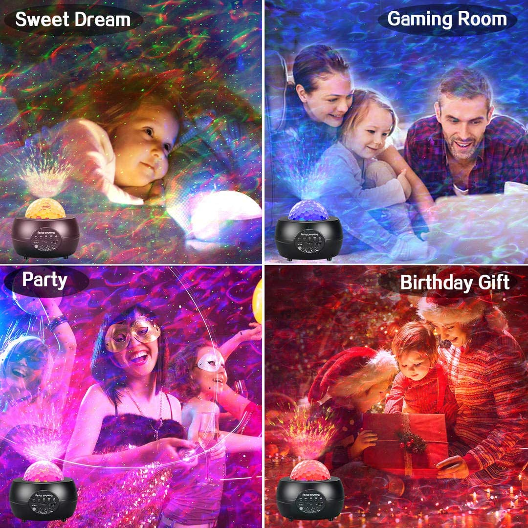 LED-Nachtlicht Sternenhimmel-Projektor mit kabellosem Bluetooth-Lautsprecher