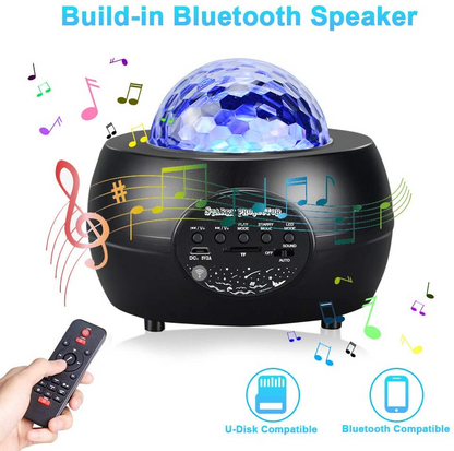 LED-Nachtlicht Sternenhimmel-Projektor mit kabellosem Bluetooth-Lautsprecher