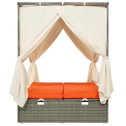 Adjustable Sun Bed With Curtain,High Comfort,With 3 Colors