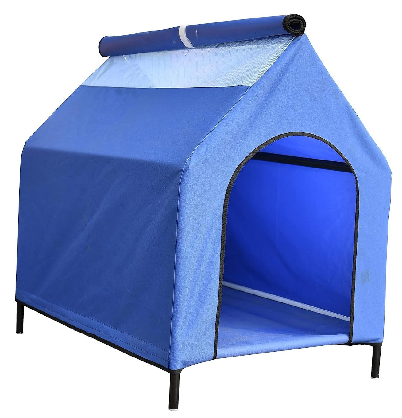 Erhöhter tragbarer Haustierkäfig -(Blau)