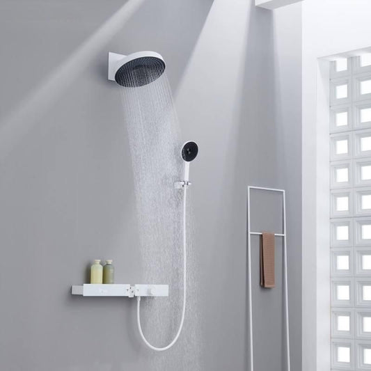16 Inch Remote LED Shower Head Set Spray Rainfall SPA Steam Mist Bluetooth Music