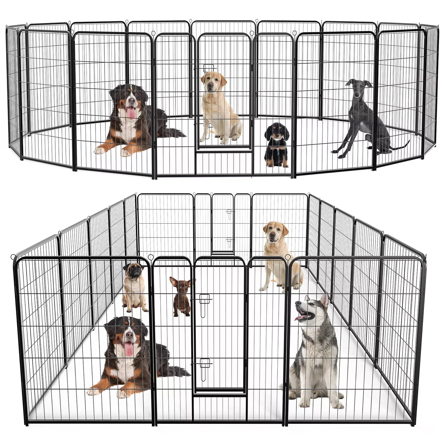 16-Panel Heavy Duty Dog Playpen with Lockable Door