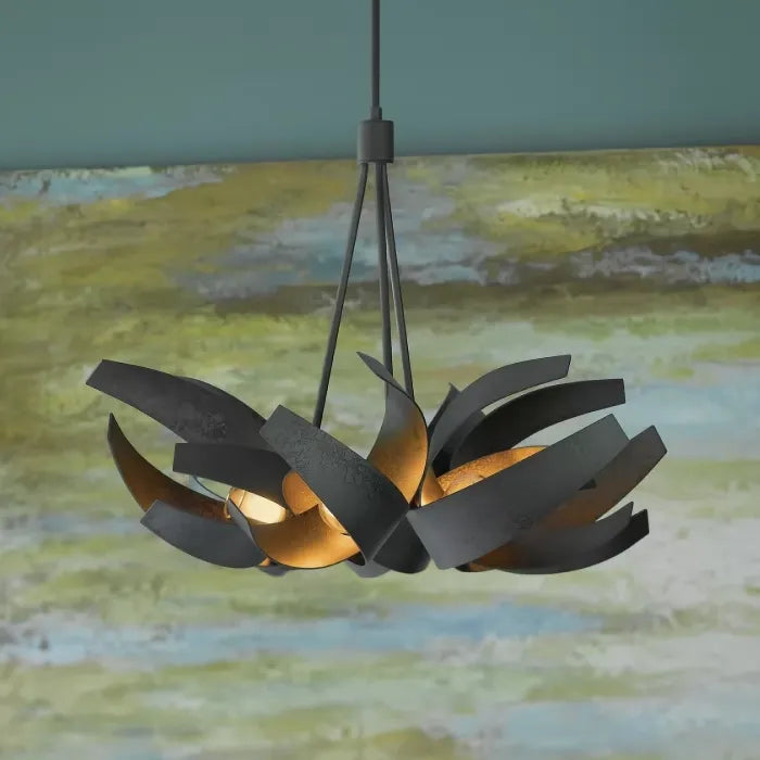 Grand Postmodern Wrought Iron Chandelier